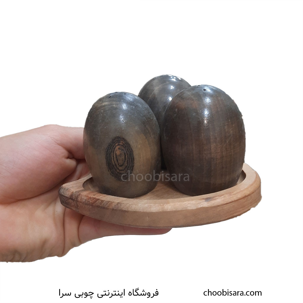 ست نمکدان چوبی تخم مرغی