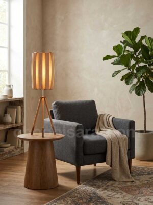 آباژور چوبی رومیزی پایه سه‌پایه 372 چوبی سرا