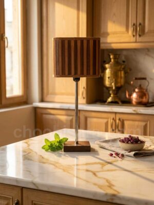 آباژور چوبی رومیزی مدل استوانه