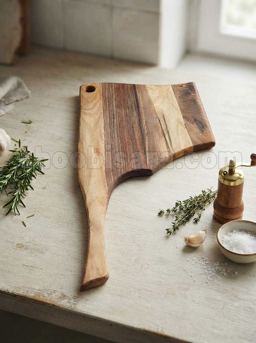تخته گوشت چوبی دستهدار ۴۶ سانتیمتری کد 400